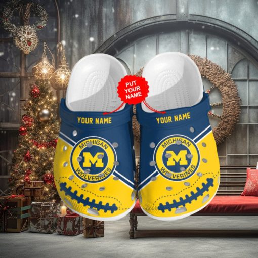 Custom Michigan Wolverines Football NCAA Crocs Slippers