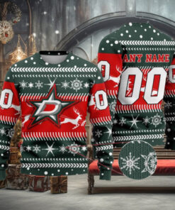 Custom NHL Dallas Stars Sweater, Personalized Ugly Sweater Christmas Gifts