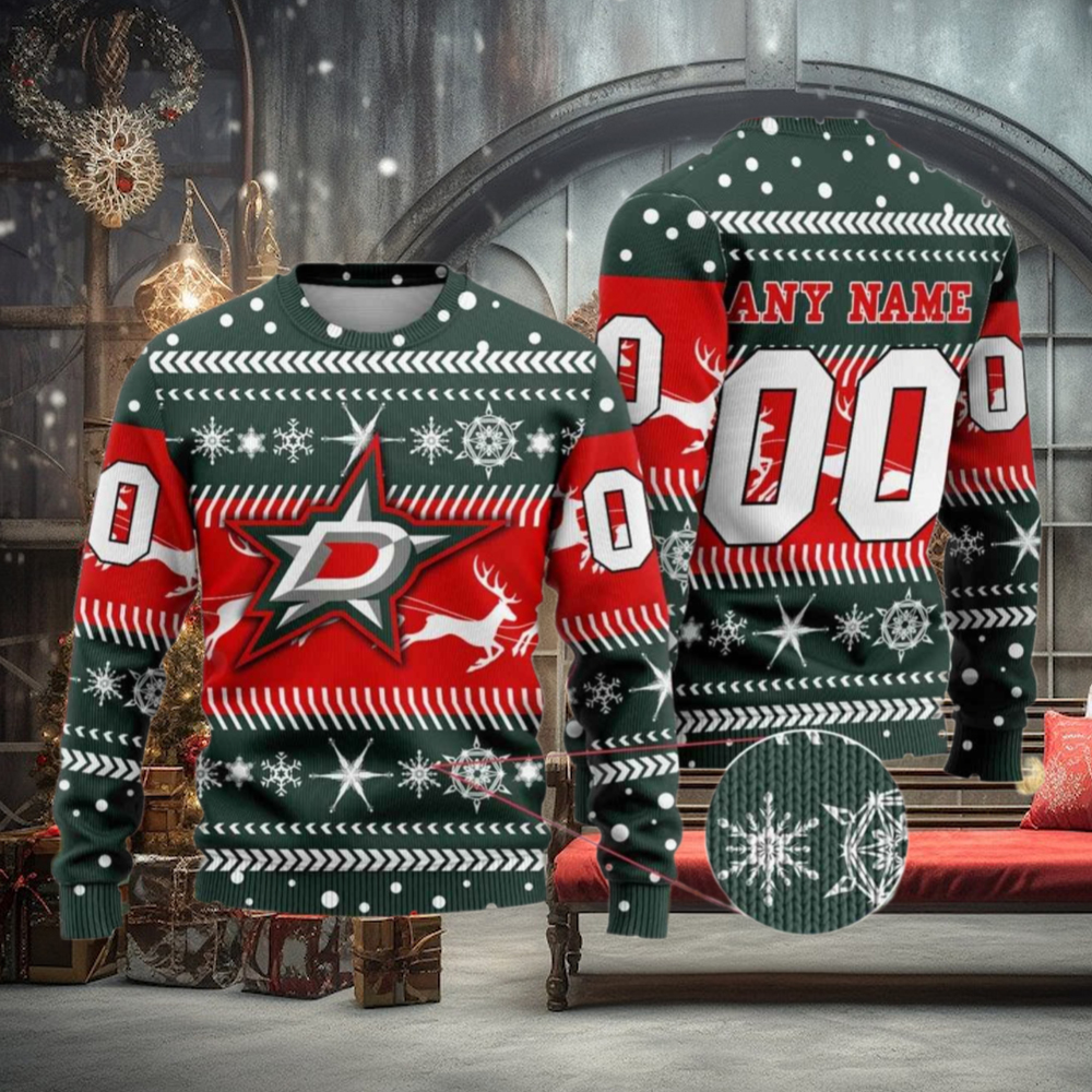 Custom NHL Dallas Stars Sweater, Personalized Ugly Sweater Christmas Gifts Custom NHL Dallas Stars Sweater, Personalized Ugly Sweater Christmas Gifts