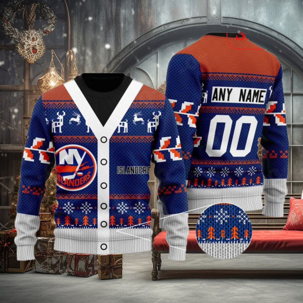 Custom NHL New York Islanders Sweater, Best Family Xmas Sweater Gift Custom NHL New York Islanders Sweater, Best Family Xmas Sweater Gift