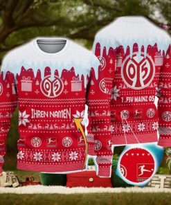 Custom Name 1 FSV Mainz 05 Ugly Christmas 3D Sweater Gift For Men And Women