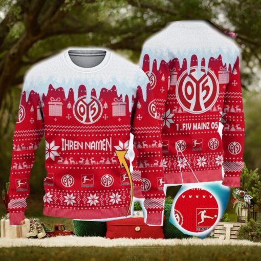 Custom Name 1 FSV Mainz 05 Ugly Christmas 3D Sweater Gift For Men And Women