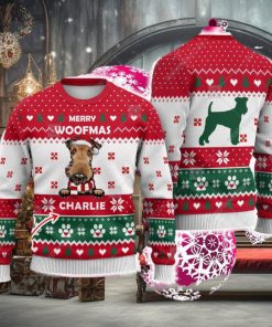 Custom Name Airedale Dog Paw Heart Animal Trendy Ugly Sweater Funny For Family Holidays Christmas