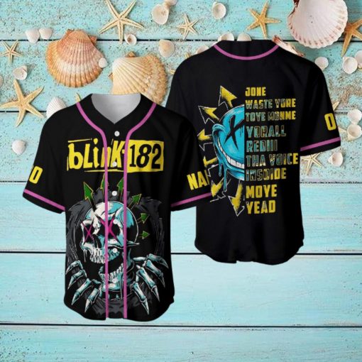 Custom Name And Number Blink 182 Band Baseball Jersey Shirt