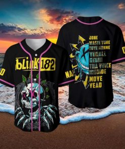 Custom Name And Number Blink 182 Band Baseball Jersey Shirt