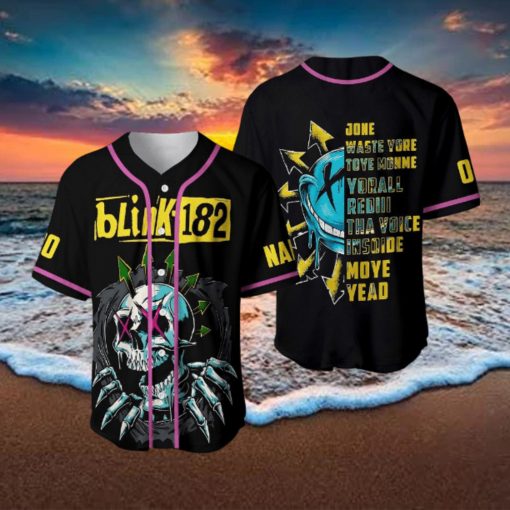 Custom Name And Number Blink 182 Band Baseball Jersey Shirt