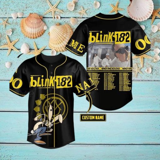 Custom Name And Number Blink 182 World Tour 2024 Baseball Jersey Shirt