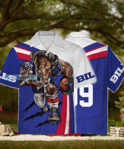 Custom Name And Number Buffalo Bills Fighting Bull Hawaiian Shirt