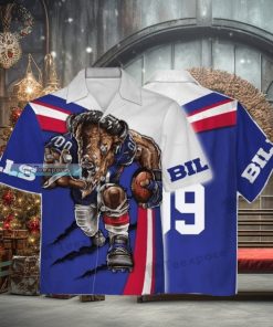 Custom Name And Number Buffalo Bills Fighting Bull Hawaiian Shirt