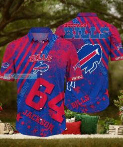 Custom Name And Number Buffalo Bills Stripe And Stain Hawaii Shirt