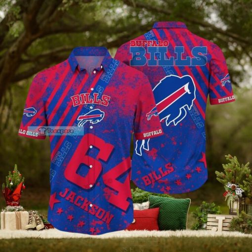 Custom Name And Number Buffalo Bills Stripe And Stain Hawaii Shirt