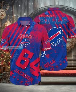 Custom Name And Number Buffalo Bills Stripe And Stain Hawaii Shirt