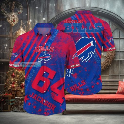 Custom Name And Number Buffalo Bills Stripe And Stain Hawaii Shirt