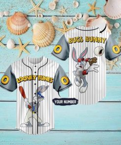 Custom Name And Number Bugs Bunny Looney Tunes Baseball Jersey Shirt