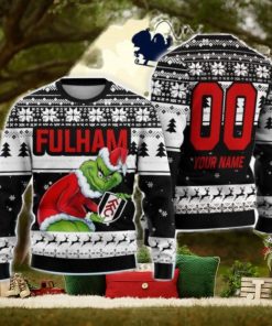 Custom Name And Number EPL Fulham Grinch Ugly Christmas Sweater All Over Print Trending Sweater For Fan