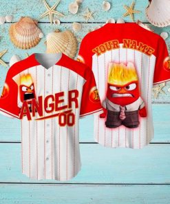 Custom Name And Number Inside Out Anger Baseball Jersey Shirt