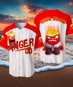 Custom Name And Number Inside Out Anger Baseball Jersey Shirt