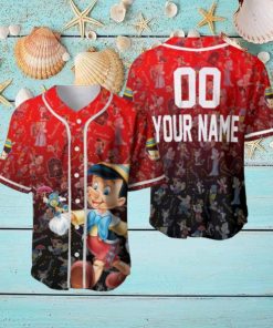 Custom Name And Number Love Pinocho Cartoon Movie Baseball Jersey Shirt