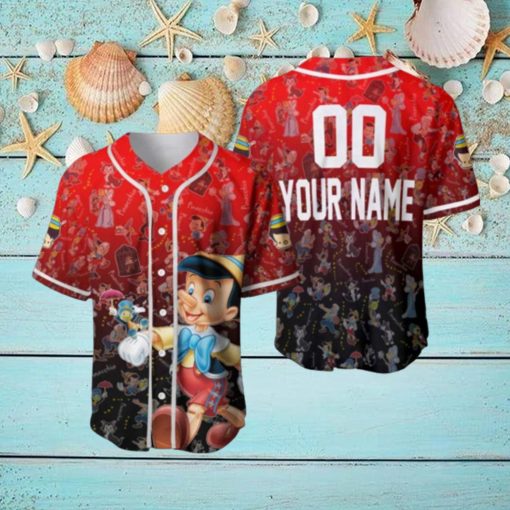 Custom Name And Number Love Pinocho Cartoon Movie Baseball Jersey Shirt
