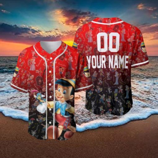Custom Name And Number Love Pinocho Cartoon Movie Baseball Jersey Shirt