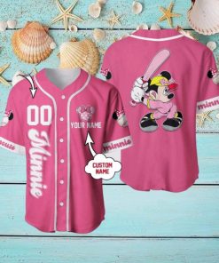 Custom Name And Number Mickey Cartoon Baseball Jersey Shirt