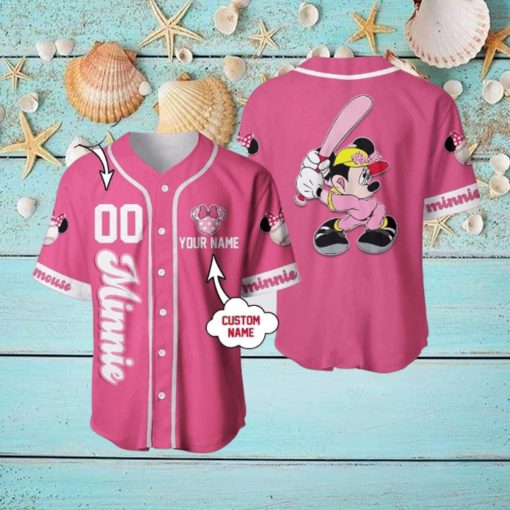 Custom Name And Number Mickey Cartoon Baseball Jersey Shirt