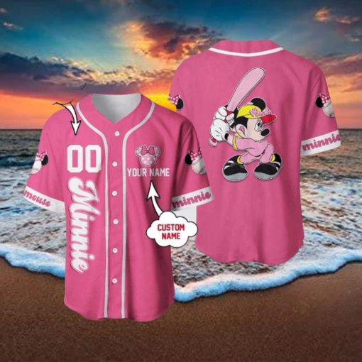 Custom Name And Number Mickey Cartoon Baseball Jersey Shirt