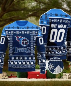 Custom Name And Number NFL Tennessee Titans Team Ugly Christmas Sweater Christmas Gift