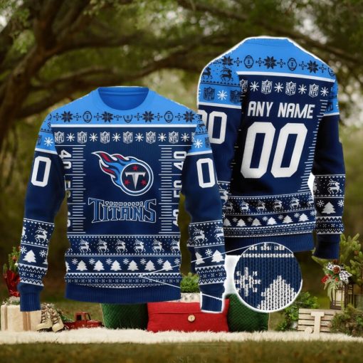 Custom Name And Number NFL Tennessee Titans Team Ugly Christmas Sweater Christmas Gift