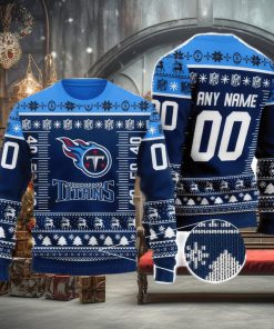 Custom Name And Number NFL Tennessee Titans Team Ugly Christmas Sweater Christmas Gift