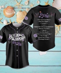 Custom Name And Number Olivia Rodrigo Guts Album Tracklist Baseball Jersey Shirt