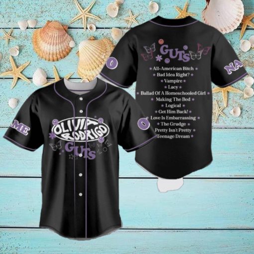 Custom Name And Number Olivia Rodrigo Guts Album Tracklist Baseball Jersey Shirt