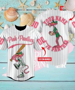 Custom Name And Number Pink Panther Baseball Jersey Shirt