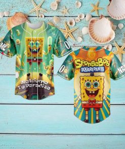 Custom Name And Number Spongebob Squarepants Cartoon Baseball Jersey