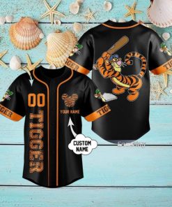 Custom Name And Number Tigger Cartoon Baseball Jersey Shirt