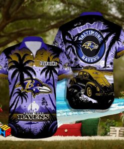 Custom Name Baltimore Ravens Hawaiian Shirt Football Lover Christmas Gift Aloha