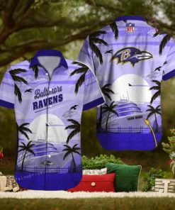 Custom Name Baltimore Ravens Hawaiian Shirt NFL Football Hawaiian Shirt Outfit