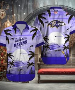 Custom Name Baltimore Ravens Hawaiian Shirt NFL Football Hawaiian Shirt Outfit