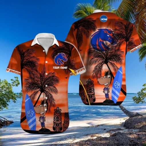 Custom Name Boise State Broncos NCAA Bold Logo Aloha Hawaiian Shirt