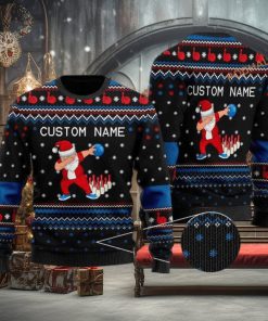 Custom Name Bowling Image Cool Noel Pattern Funny Ugly Sweater
