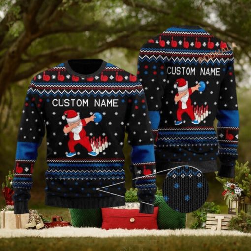 Custom Name Bowling Image Cool Noel Pattern Funny Ugly Sweater