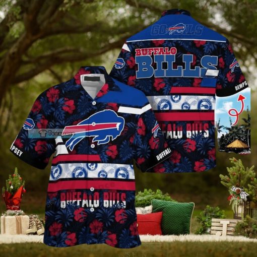 Custom Name Buffalo Bills Red Bloom Pattern Hawaii Shirt