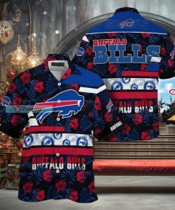 Custom Name Buffalo Bills Red Bloom Pattern Hawaii Shirt