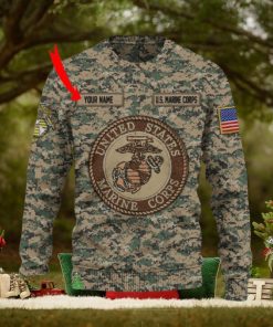 Custom Name Camo Marine Corps 3D Sweater Sweatshirt AOP For Christmas Gift Men And Women