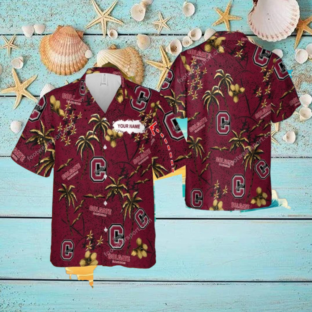 Custom Name Colgate Raiders 3D Hawaiian Shirt Gold Flower Vintage All Over Print Gift For Fans Custom Name Colgate Raiders 3D Hawaiian Shirt Gold Flower Vintage All Over Print Gift For Fans