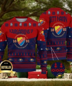 Custom Name Djurgårdens IF Ugly Christmas Sweater New Logo Gift For Men And Women Fans