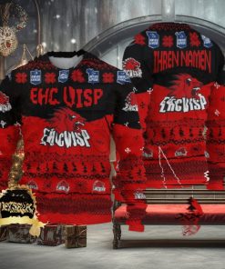 Custom Name EHC Visp Ugly Christmas Sweater New Logo Gift For Men And Women Fans