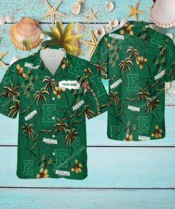 Custom Name Eastern Michigan Eagles 3D Hawaiian Shirt Gold Flower Vintage All Over Print Gift For Fans