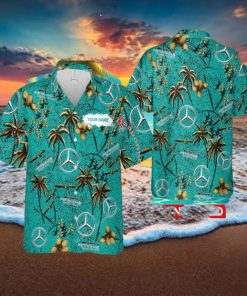 Custom Name F1 Racing Mercedes AMG PETRONAS F1 Team 3D Hawaiian Shirt Gold Flower Vintage For Men And Women