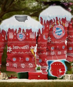 Custom Name FC Bayern Munchen Ugly Christmas 3D Sweater Gift For Men And Women